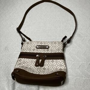 Rosetti Womens Messenger Bag Purse Brown & Off-White Colors